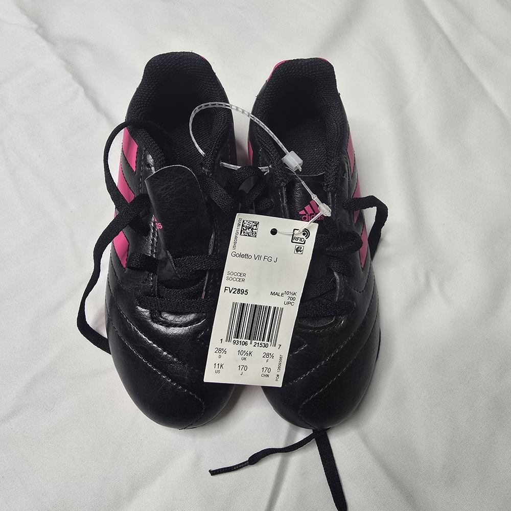 Adidas Kids Soccer Shoes - Black and Pink